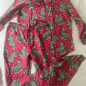New Print Fresh Medium TALL Pajama Set in Pink Bagheera Print